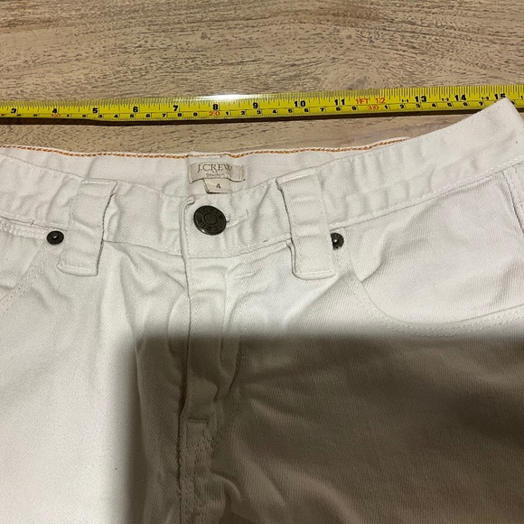 J.Crew Stretch Denim Roll Up Cuffed Jeans Cutoff Shorts White Size 4 - Picture 13 of 13